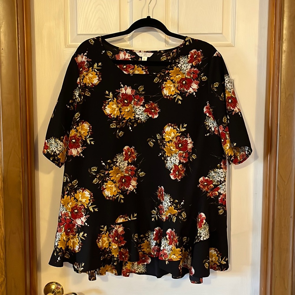 Time and Tru Floral Peplum Blouse